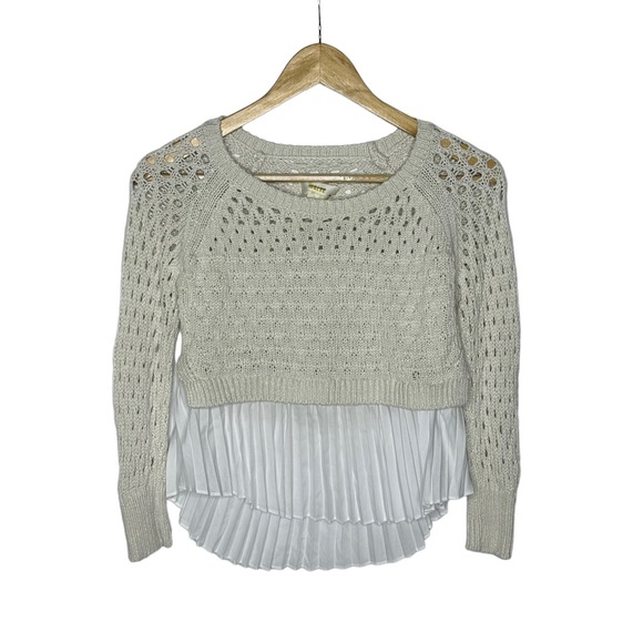 FINAL Last Chance NWT Anthropologie Maeve Layered Pleated Sweater Ivory xs - Picture 10 of 15